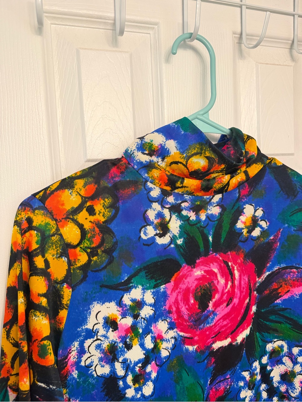 VINTAGE 60’s/70’s Loud Floral, Three-Quarter Length Sleeve Blouse by Stylecraft